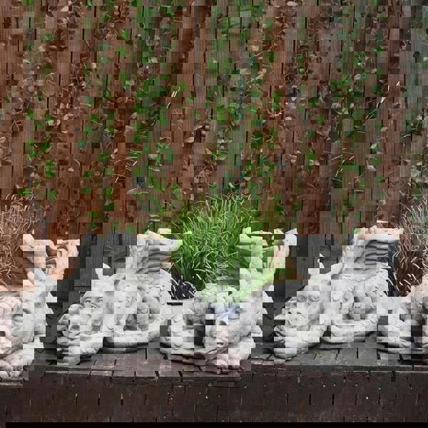 Pair of Large Sleepy Dragons Garden Statuary