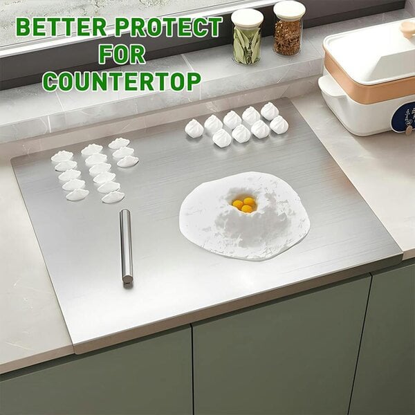 Havendro Stainless Steel Cutting Chopping Board Dough Board Meat Bread Kitchen Worktop