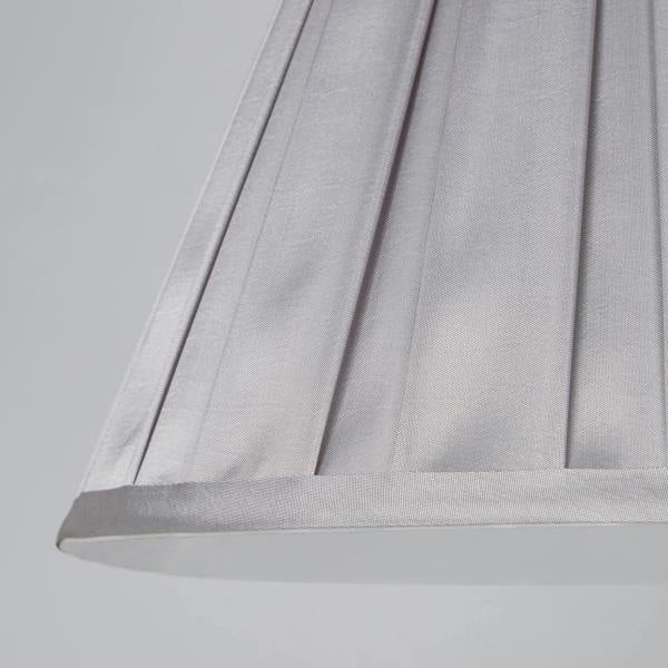Lighting Collection TAPER PLEAT SILK SHADE 30CM SILVER