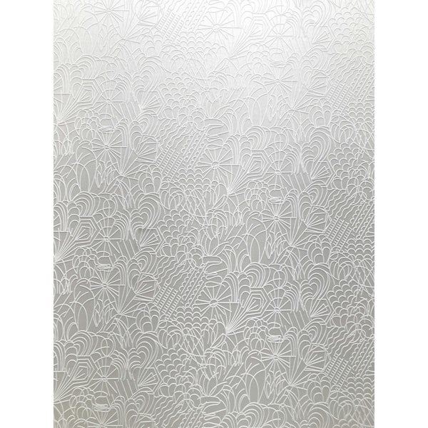 Pop white flock and silver wallpaper