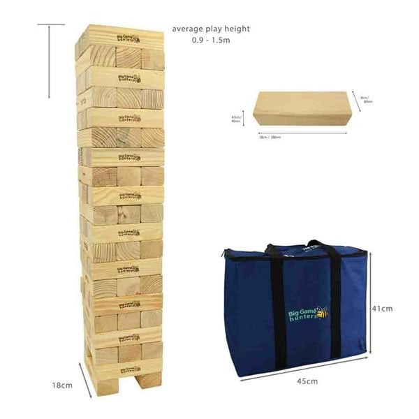 Big Game Hunters Giant Jenga & Hi Towers Mega Hi-Tower In A Bag