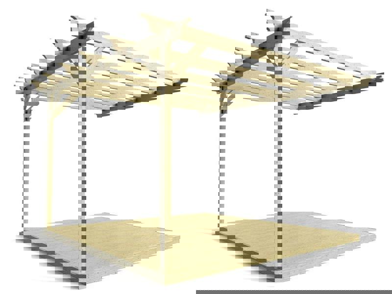 Arbor Garden Solutions Wall Mounted Pergola and Decking Kit Champion Design
