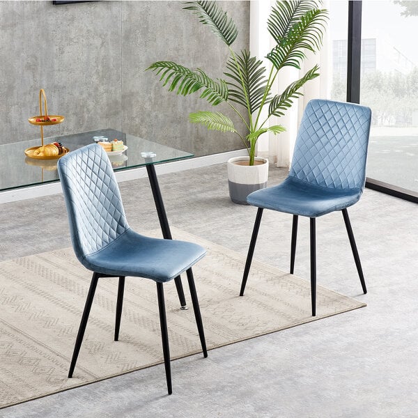Set of 2 Velvet Fabric Dining chairs Lexi