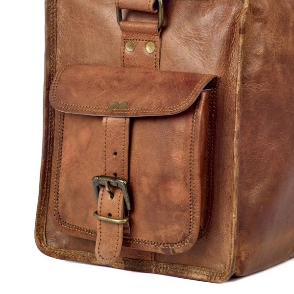 Paper High Brown Leather Holdall