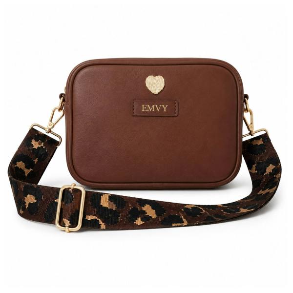 Love EMVY Signature Heart Genuine Leather Mini Crossbody Bag with 2 Adjustable Straps