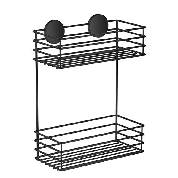 Black double shower basket