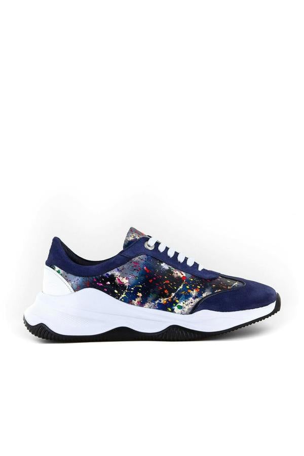 CLOUD AND PAINT SPLASH PRINTED LEATHER TRAINERS – Premium Men's Patterned Shirt by Claudio Lugli | Bold Design, Tailored Fit, Best Printed Shirts