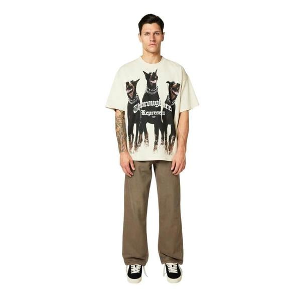 Represent Mens Thoroughbred Dogs T-Shirt - Vintage White - 