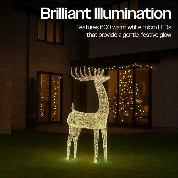 Scotts of Stow Xmas Haus Outdoor 118cm Metal Silver Deer