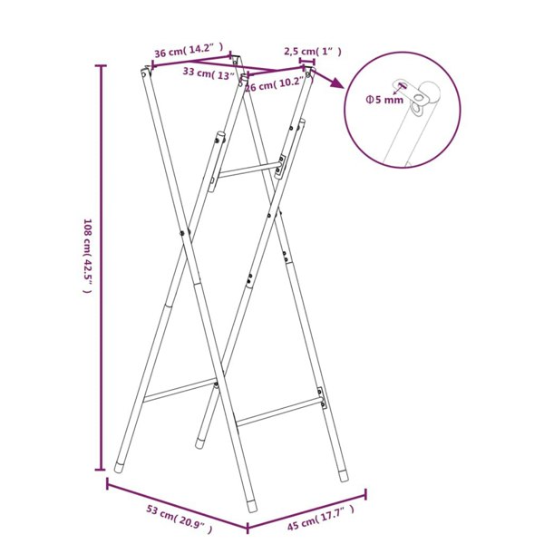 Berkfield Folding Bar Table Legs Silver 45x53x108 cm Galvanised Steel