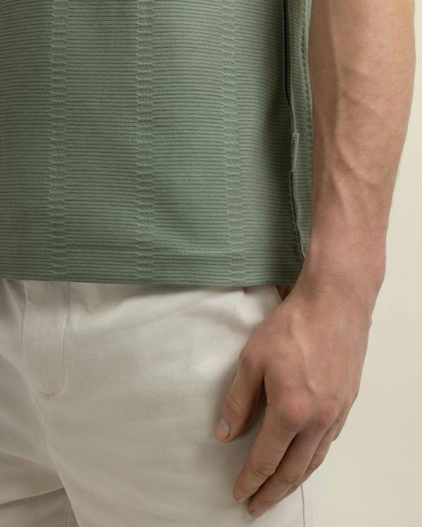 Larsson & Co Arne - Stripe Textured Polo Shirt