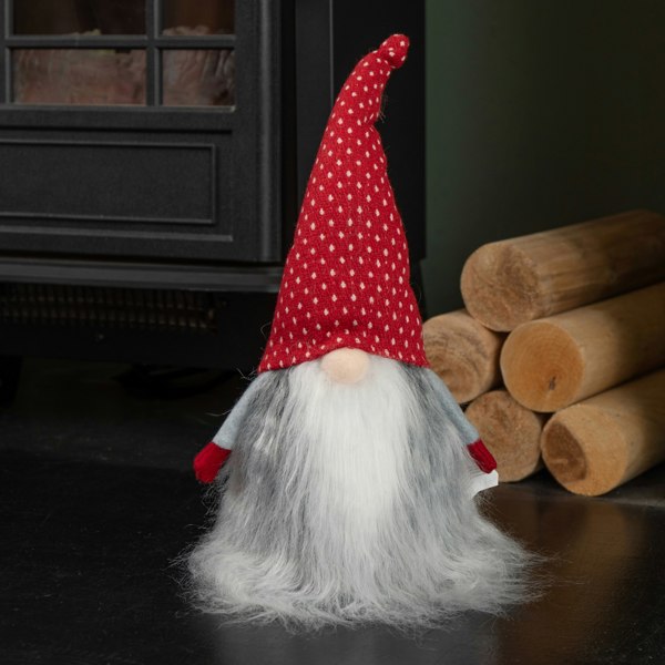 Samuel Alexander 34cm Festive Gonk Cuddly Santa Indoor Christmas Plush Decoration in Spotty Hat