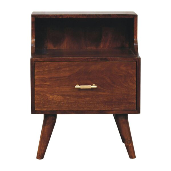 Wyld Haus Cortona Antique Mango Wood Raised Back Bedside Table