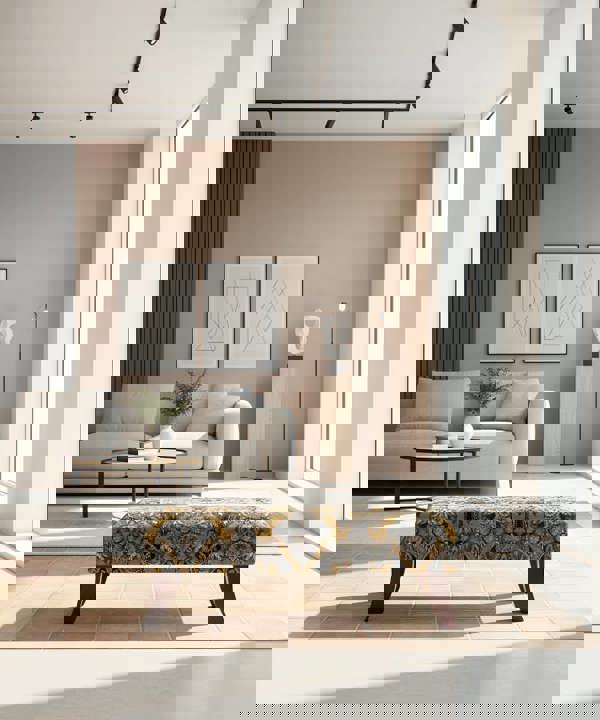 PREMIUM MUSTARD FOLD FLORAL FOOTSTOOL POUFFE FOOTREST TABLE - ISTOOLS