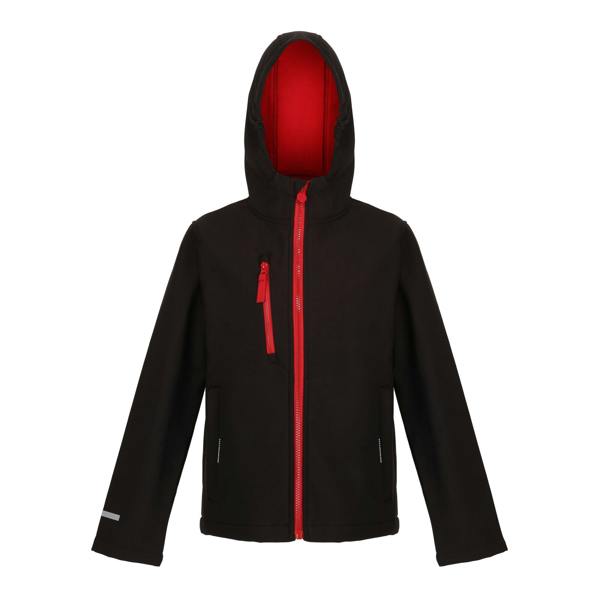Regatta Professional Childrens/Kids 3 Layer Soft Shell Jacket - Black/Classic Red - 