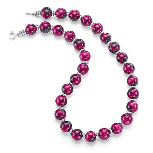 Pia Keep it Confident Cerise Tiger's Eye Necklace