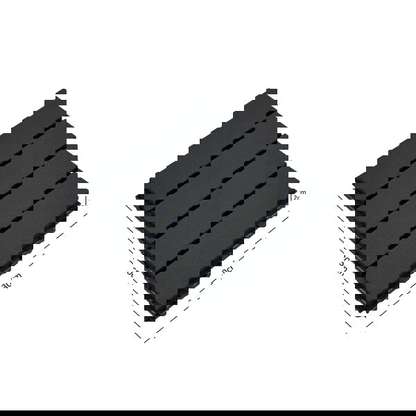 Nicoman Pack of 12 Polydeck PVC Decking Tiles - Black