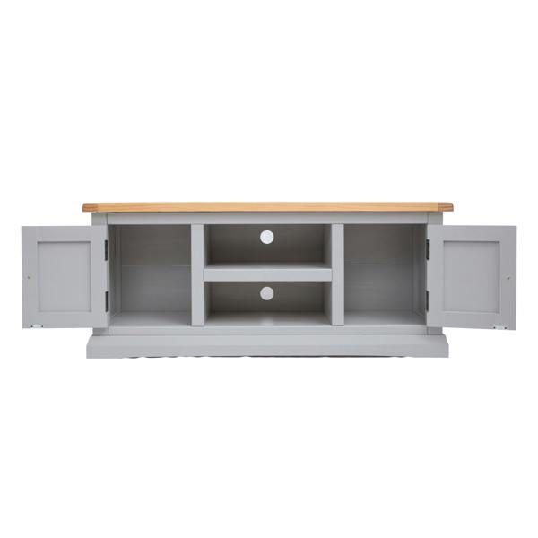Cabinet Bits Loreo Light Grey 2 Door TV Cabinet Chrome Knob