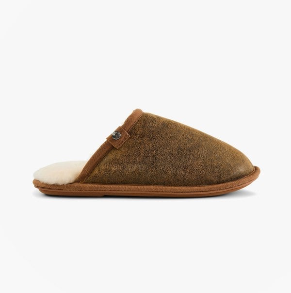 Bedroom Athletics KIEFER Mens Mule Slippers Distressed Coffee