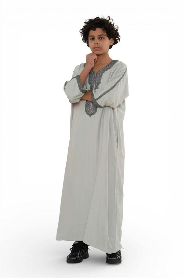 Infinity Leather Kids Boys Moroccan Thobe Robe Eid Djellaba Gandoura Jubba- K-HM65