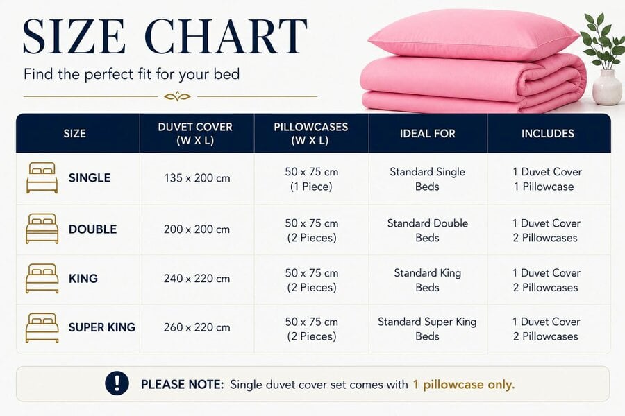 Night Zone Microfibre Duvet Cover Set – Ultra Soft Brushed Easy Care Bedding with Pillowcases - Pink