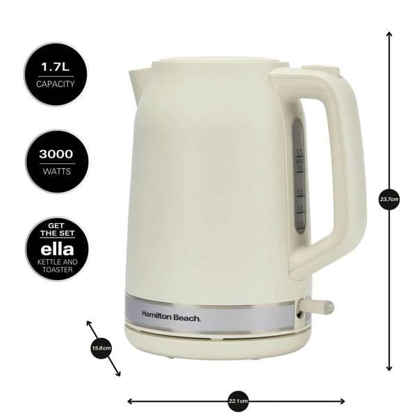 Hamilton Beach Ella 1.7L Kettle - Matte Latte