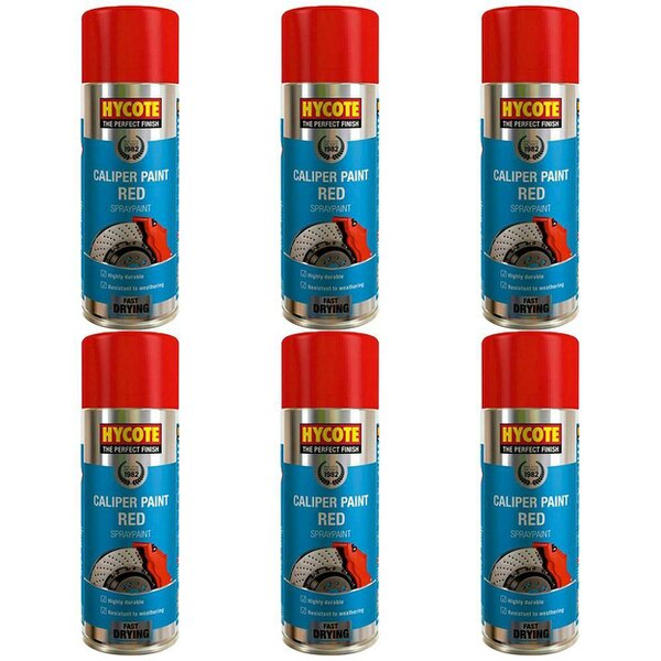 Hycote 6X Hycote Red Caliper Spray Paint 400ml