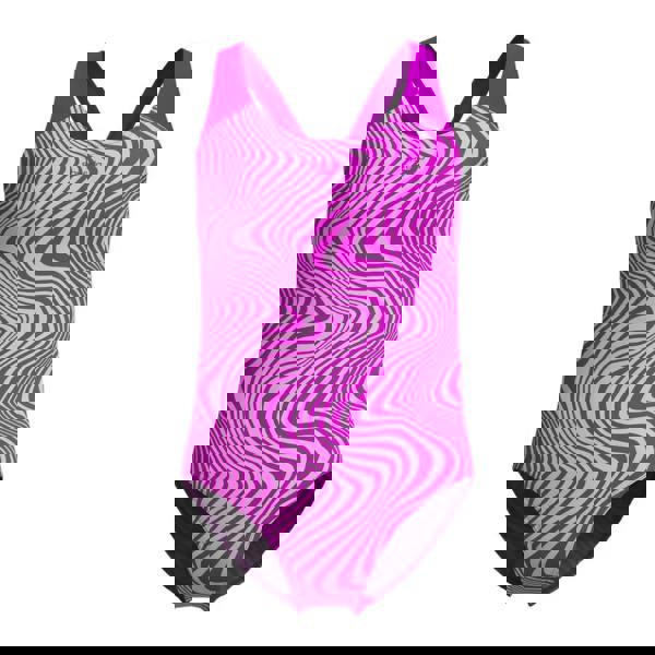 Speedo Girls digital allover splashback swimsuit in pink waves