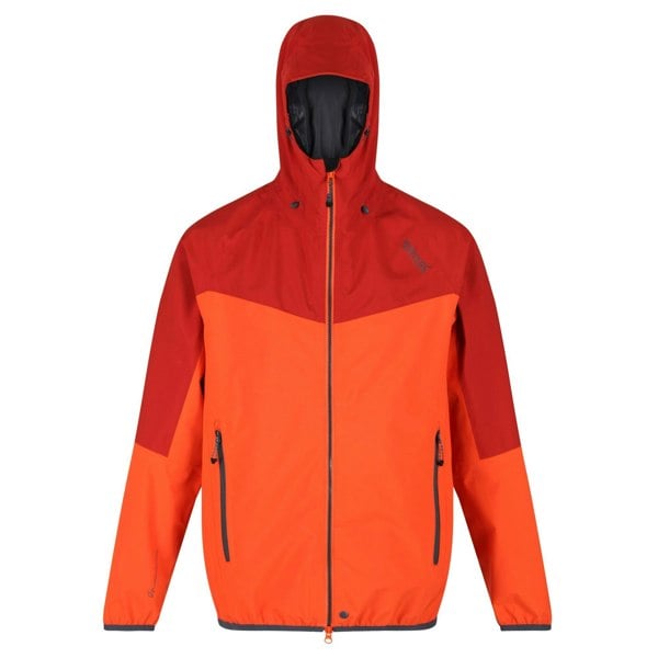 Regatta Great Outdoors Mens Imber II Lightweight Waterproof Jacket - Magma Orange/Burnt Tikka Red