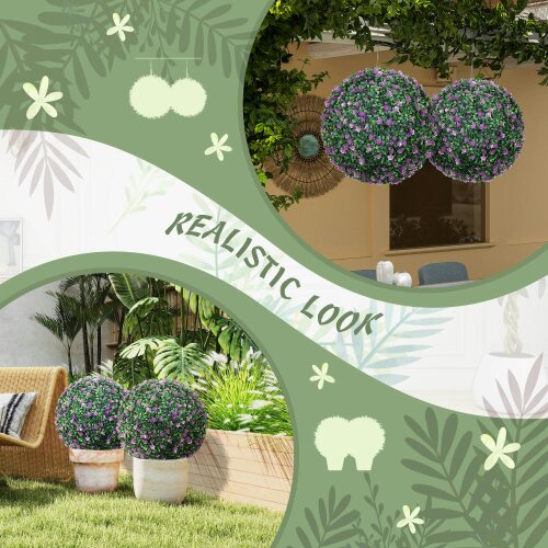 Wyld Haus Safiri Set Of 2 Artificial Boxwood Ball Plants For Decorative Use