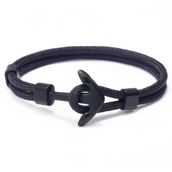 Aye Do Gifts Men's Black Anchor Bracelet
