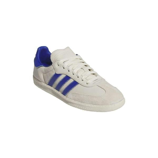 Adidas Mens Humanrace Samba 3 Stripes Leather Trainers - White/Blue - 