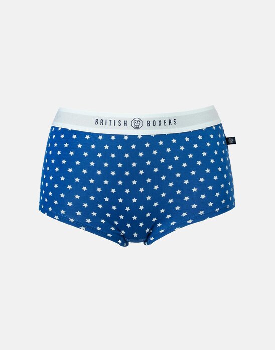 British Boxers Multipack! 4 Pairs of Women's Bamboo Hipster Boxer Briefs – Starry Night