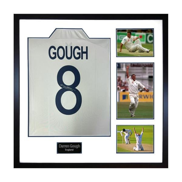 Darren Gough Signed England Cricket Shirt Elite Frame