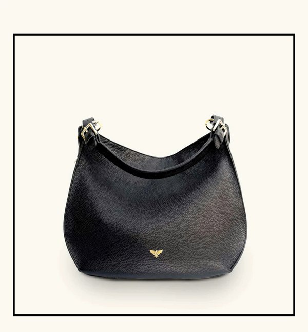 Apatchy London The Harriet Leather Hobo Bag - Black