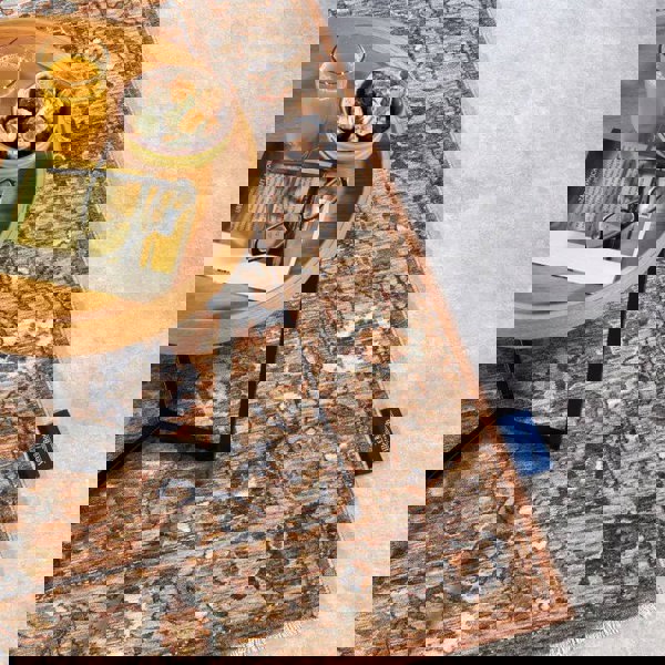 The Rugs Short-Pile Oriental Bordered Design Rug