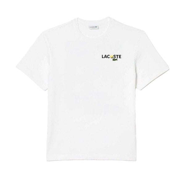 Lacoste Mens Back Print Heavy Cotton T-Shirt - White