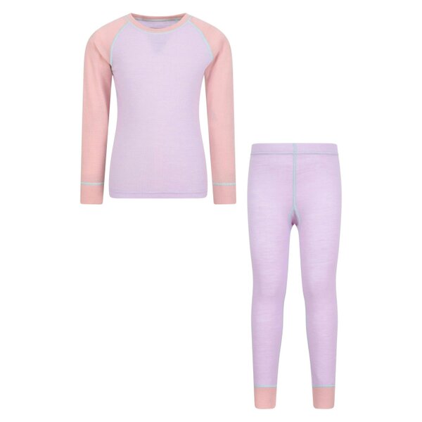 Mountain Warehouse Childrens/Kids Merino II Base Layer Set - Lilac - Lilac - 70% Merino Wool/30% Polyester