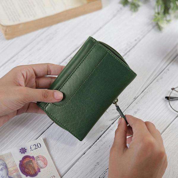 Lifestyle view of Green Leather Purse For Women Velura