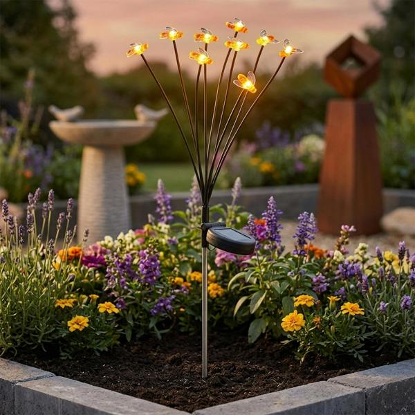 Garden Greatness 8-Stem BeeLights Solar Garden Stake Light