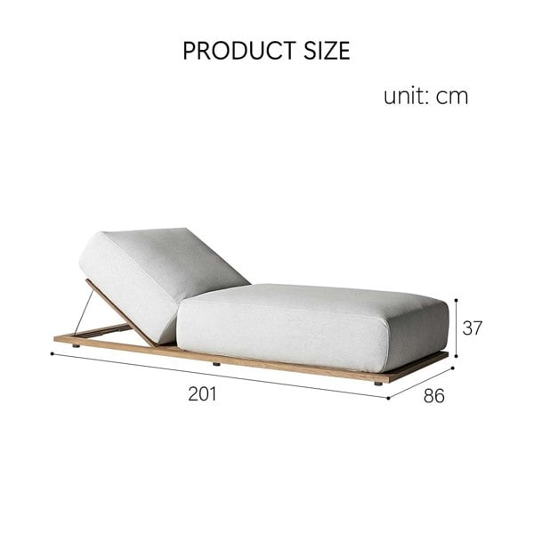 Gallo Reclinable Sun Lounger, Teak Wood, Outdoor-Weilai Concept