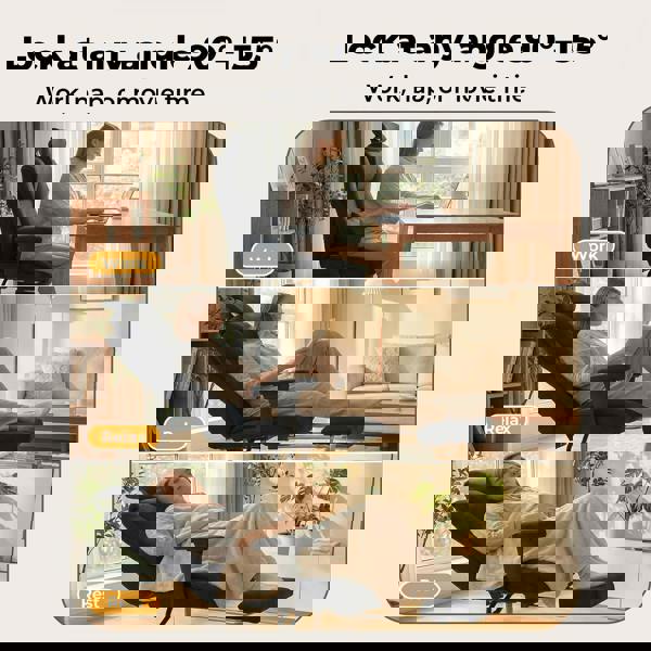 Levede Executive Ergonomic Office Chair Suede Fabric Wide Seat 155° Recline Footrest