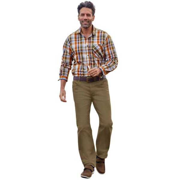 Atlas For Men Mens Elasticated Waist Regular Trousers - Brown