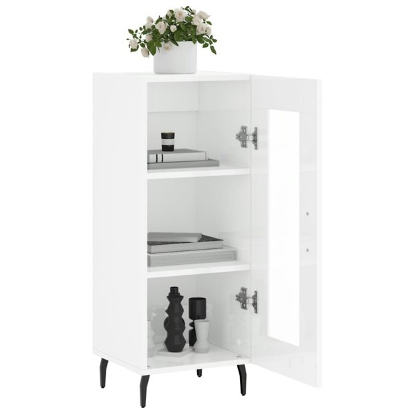 Berkfield Sideboard High Gloss White 34.5x34x90 cm Engineered Wood