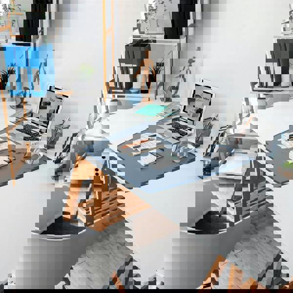 Durable ARTWORK Overlay Desk Mat with Clear Anti-Glare Cover | 5 Pack | Blue