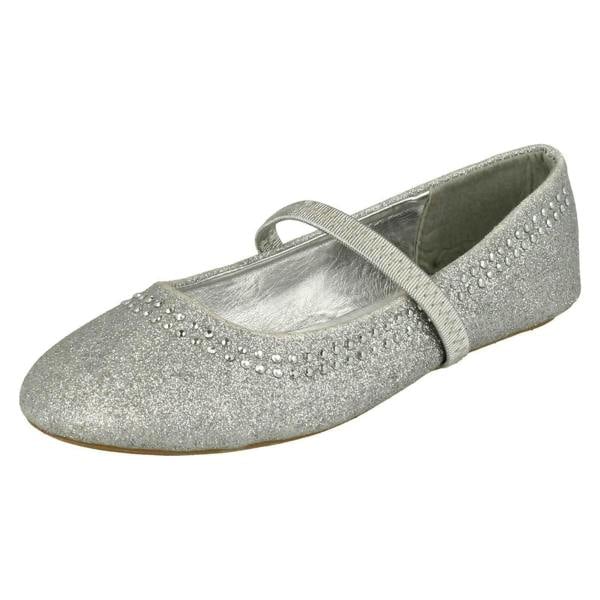 Spot On Girls Spot On Glitter Elasticated Strap Flats