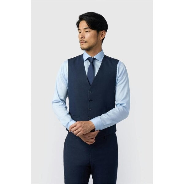 Limehaus Regular Fit Navy Stretch Waistcoat