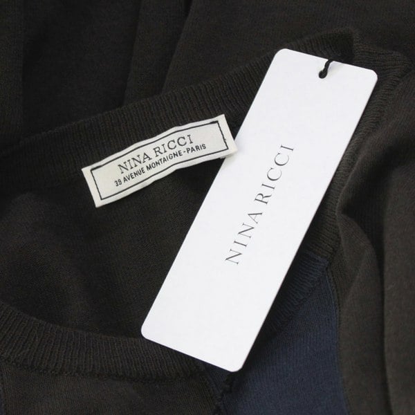 Nina Ricci fine-gauge sheer knitwear in dark brown and midnight blue