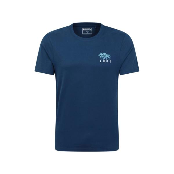 Mountain Warehouse Mens Looe Printed Organic T-Shirt - Navy - 