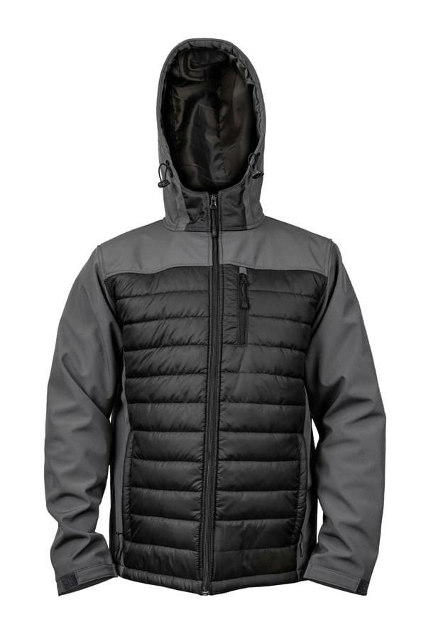 Hybrid Softshell Jacket with Hood (Grey / Black) - Hi-Vis Trousers